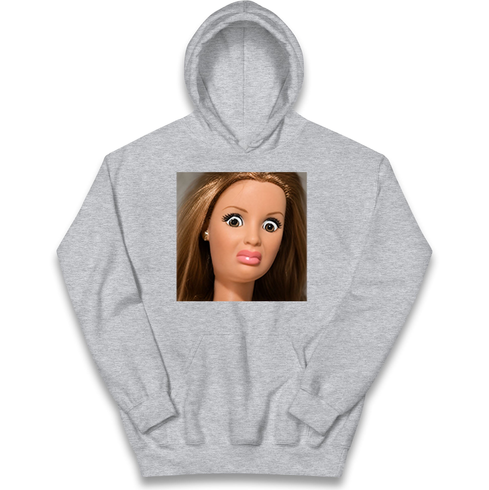 Funny Distressed Doll Face Meme Kids Hoodie