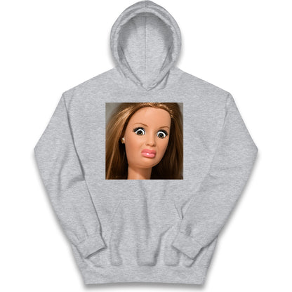 Funny Distressed Doll Face Meme Kids Hoodie