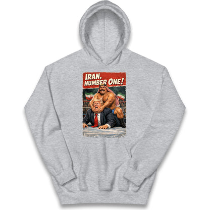 Donald Trump Iron Sheik Iran Wrestling Kids Hoodie