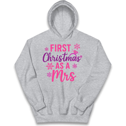 First Christmas As A Mrs Kids Hoodie