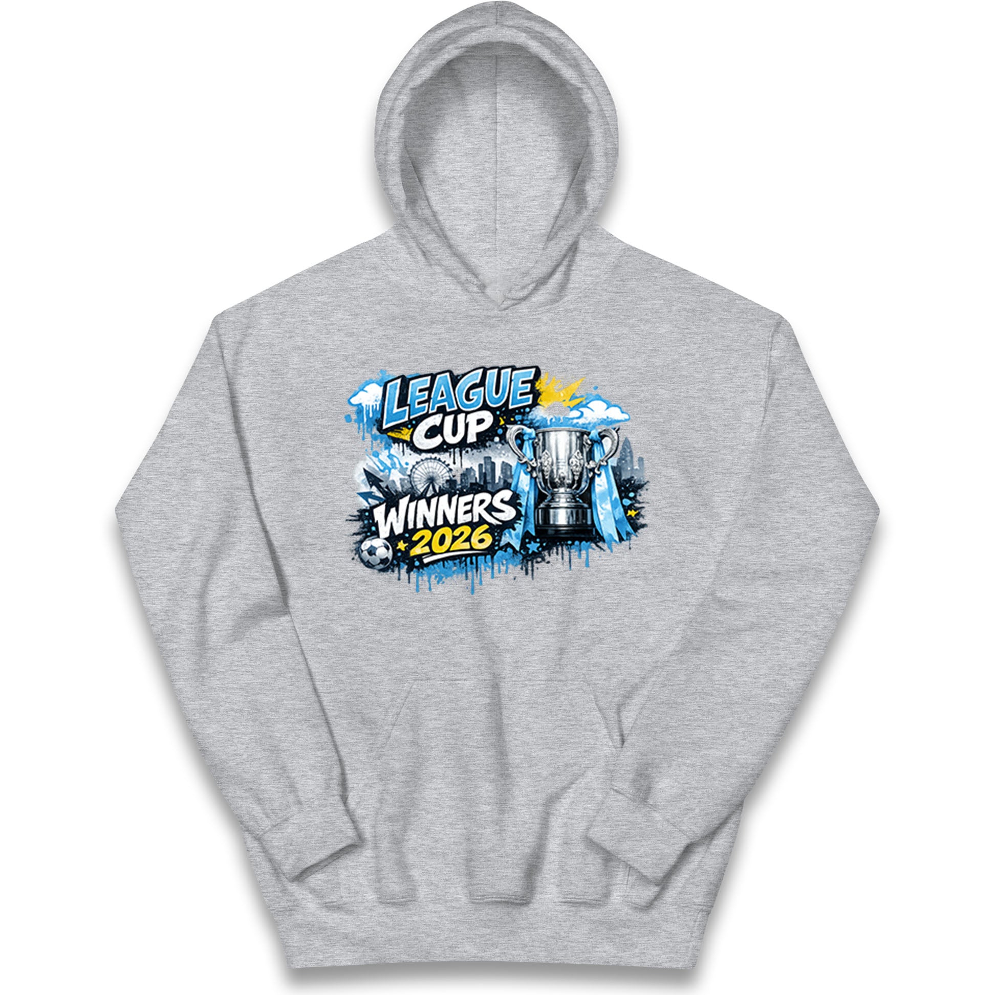 Man City League Cup Winners 2026 Kids Hoodie