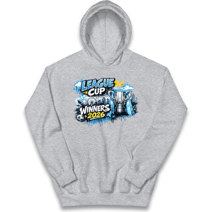 Man City League Cup Winners 2026 Kids Hoodie