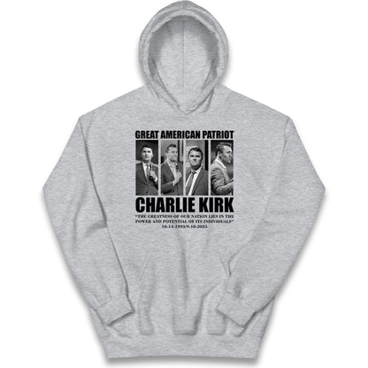 Charlie Kirk Kids Hoodie