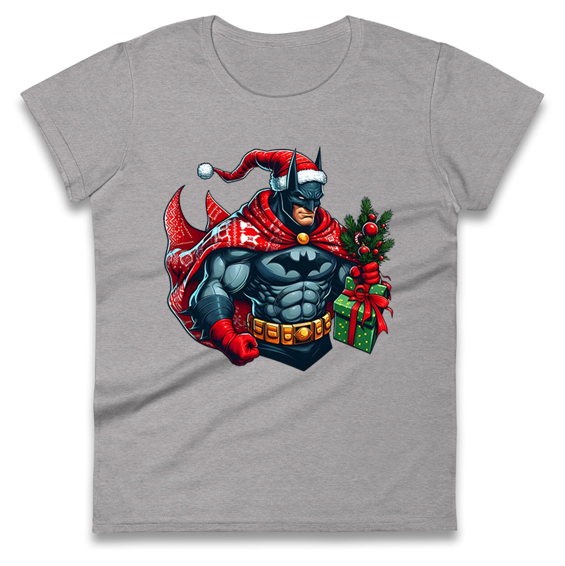 Batman Santa Ladies T Shirt