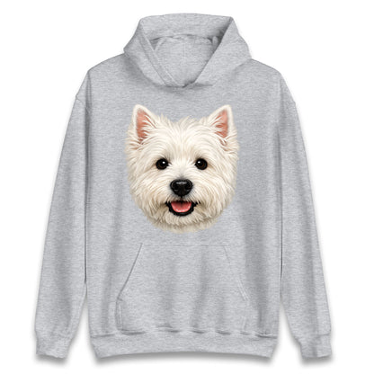 West Highland White Terrier Dog Face Kids Hoodie