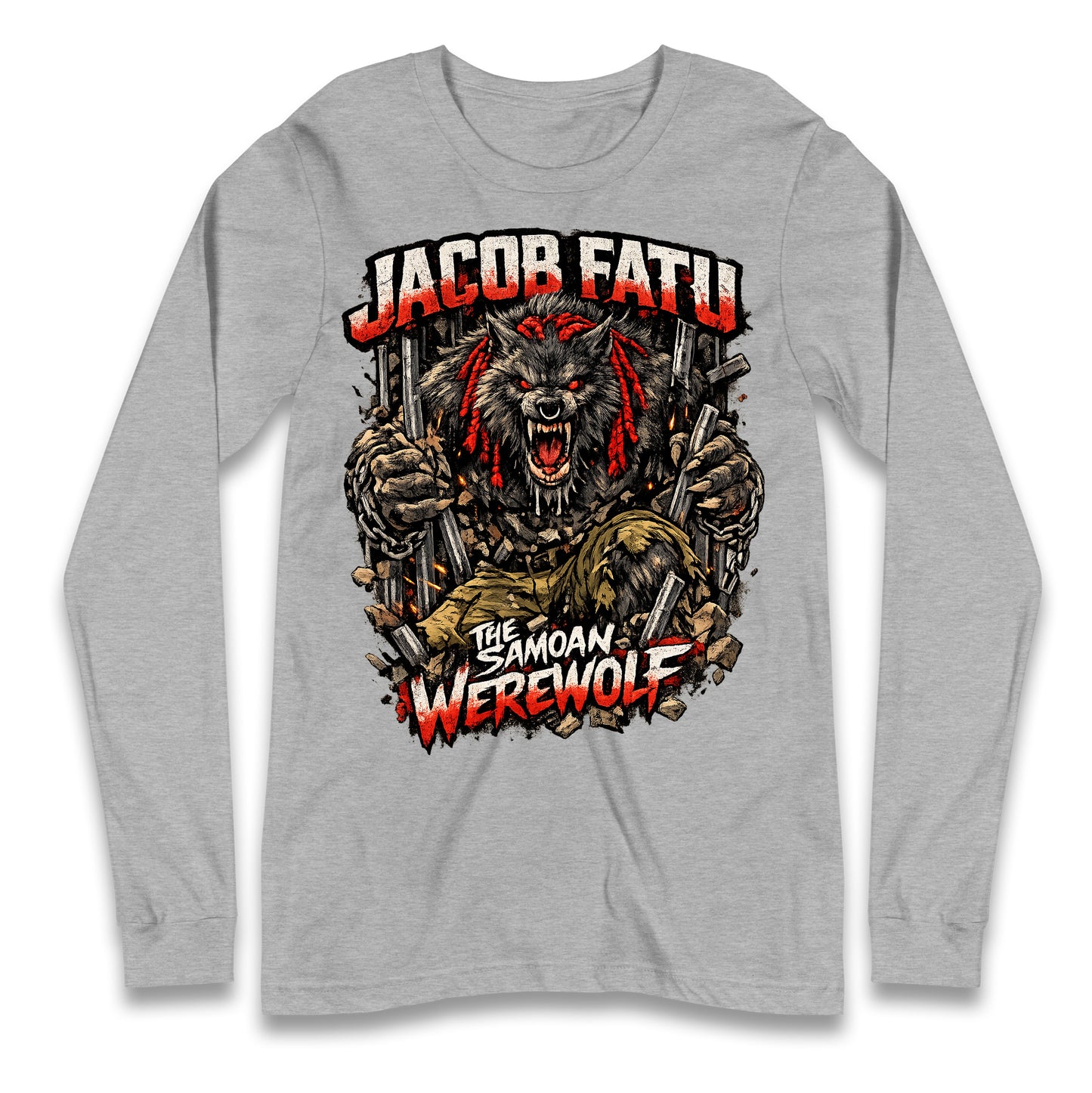 Jacob Fatu The Samoan Werewolf Long Sleeve Shirt