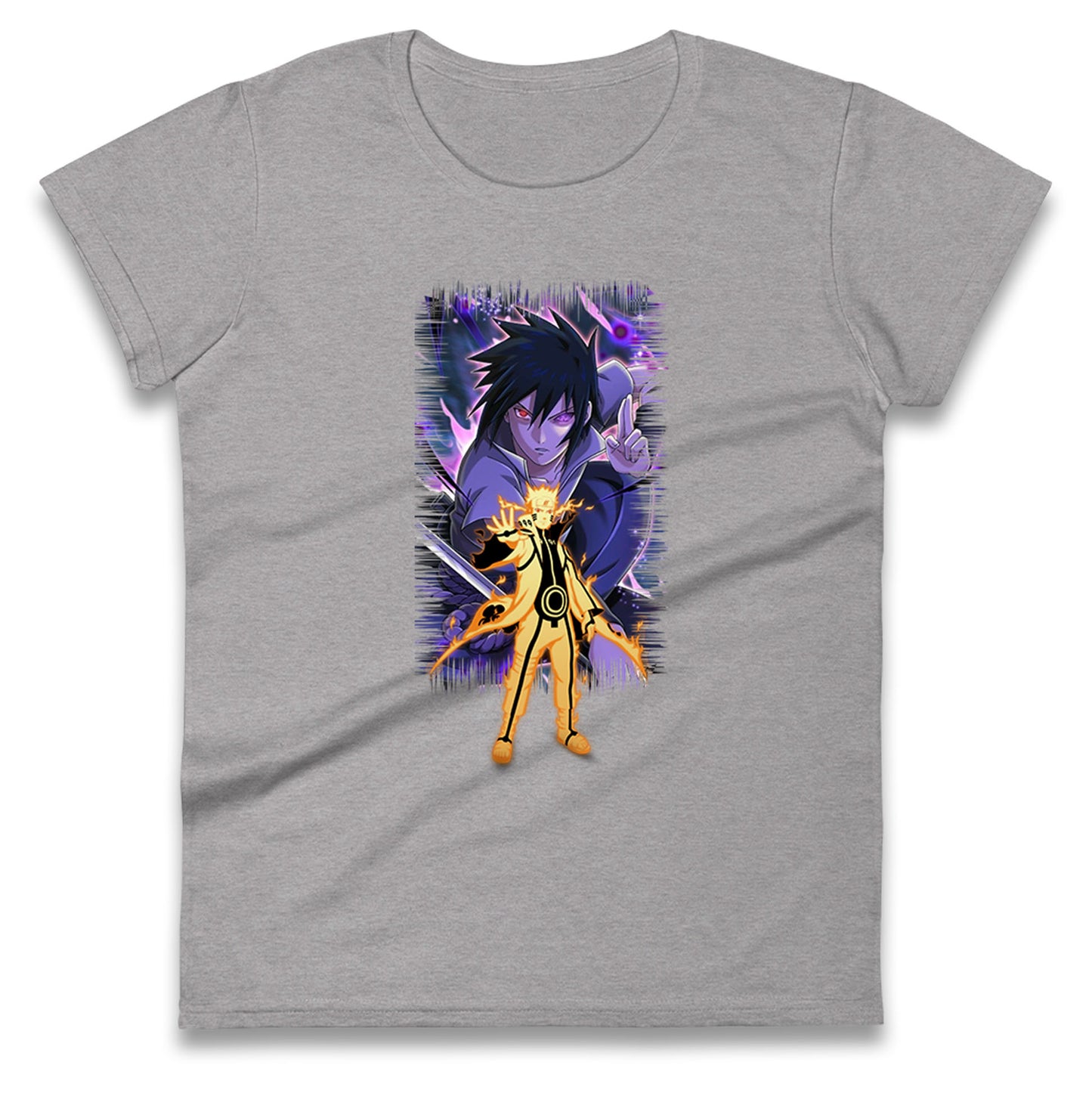 sasuke uchiha and naruto uzumaki womens t shirt
