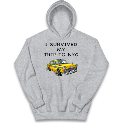 I Survived My Trip To NYC Yellow Taxi Kids Hoodie