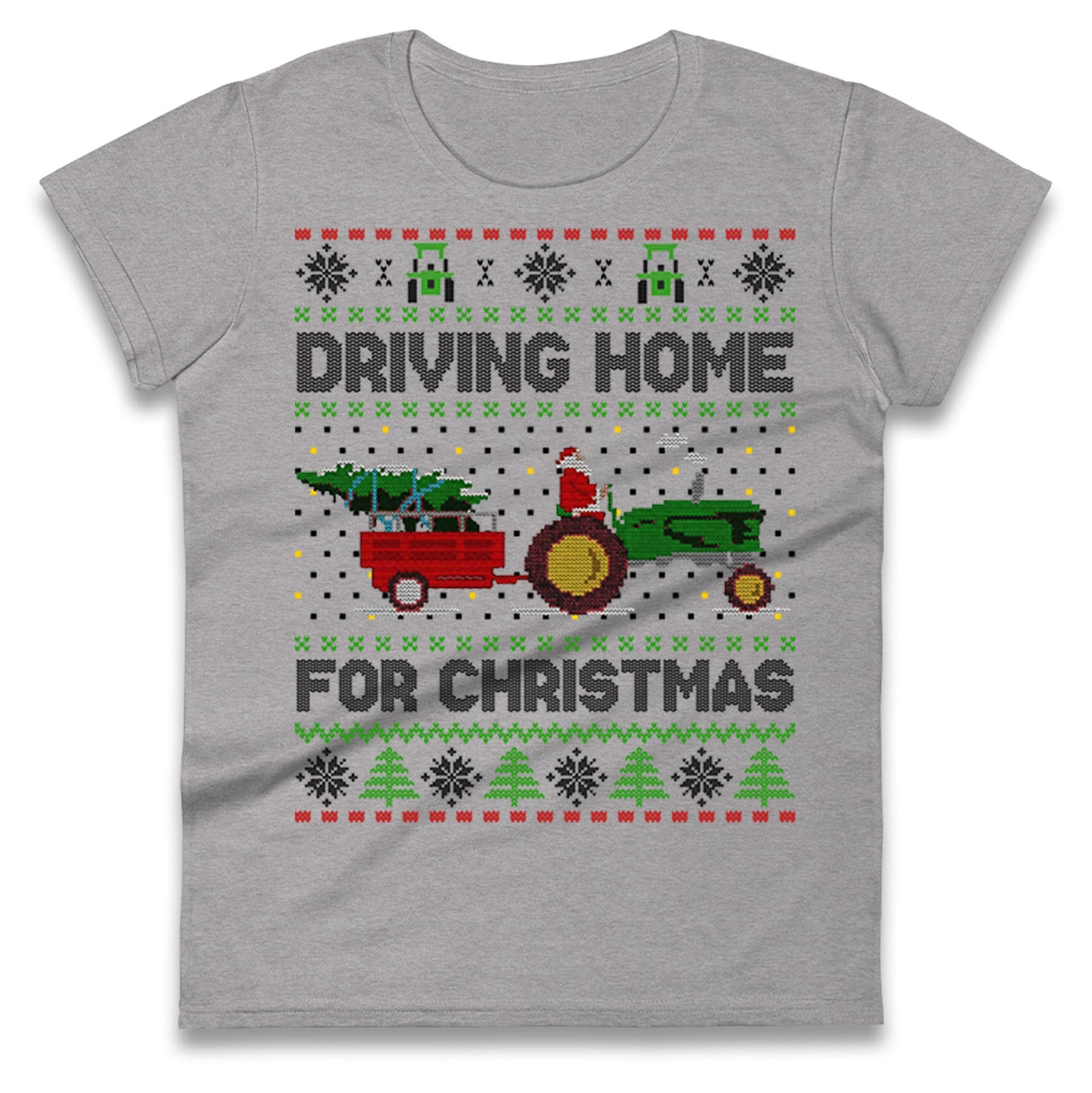 John Deere Christmas Ladies T Shirt 