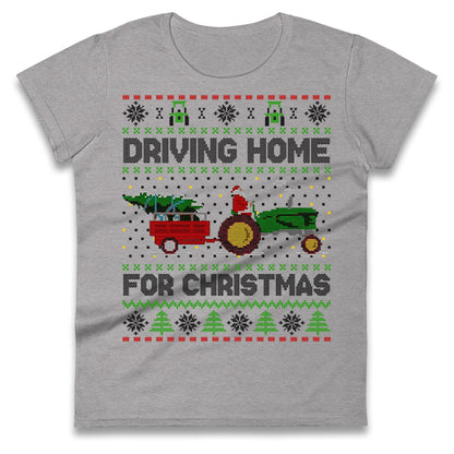 John Deere Christmas Ladies T Shirt 