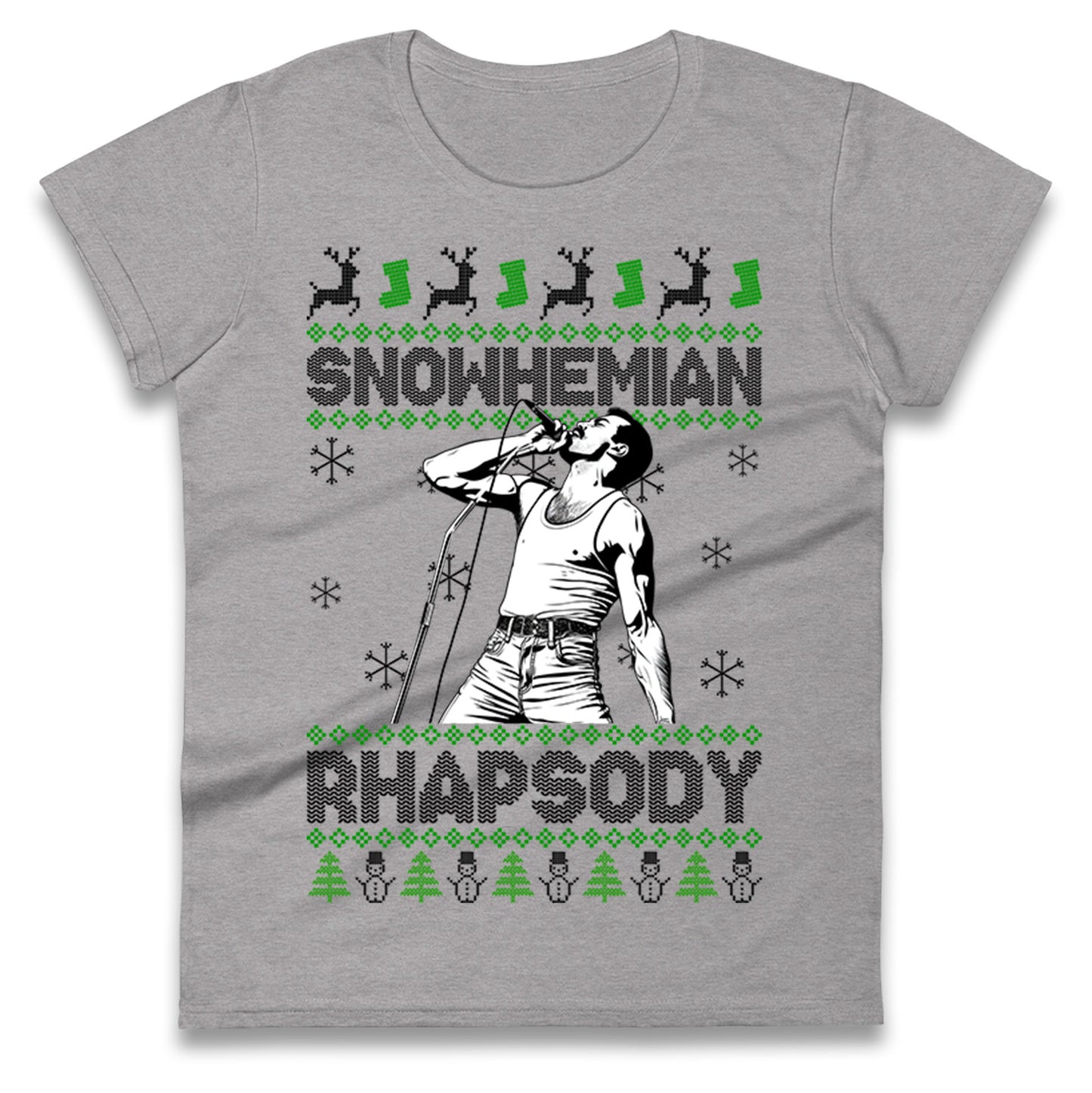 Freddie Mercury Christmas Ladies T Shirt