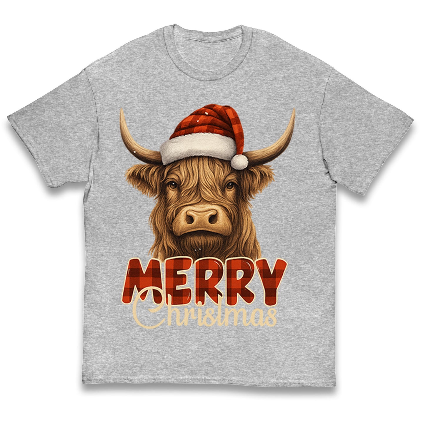 Highland Cow Christmas Kids T Shirt
