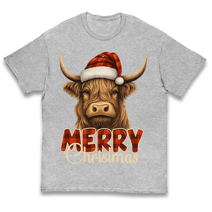 Highland Cow Christmas Kids T Shirt
