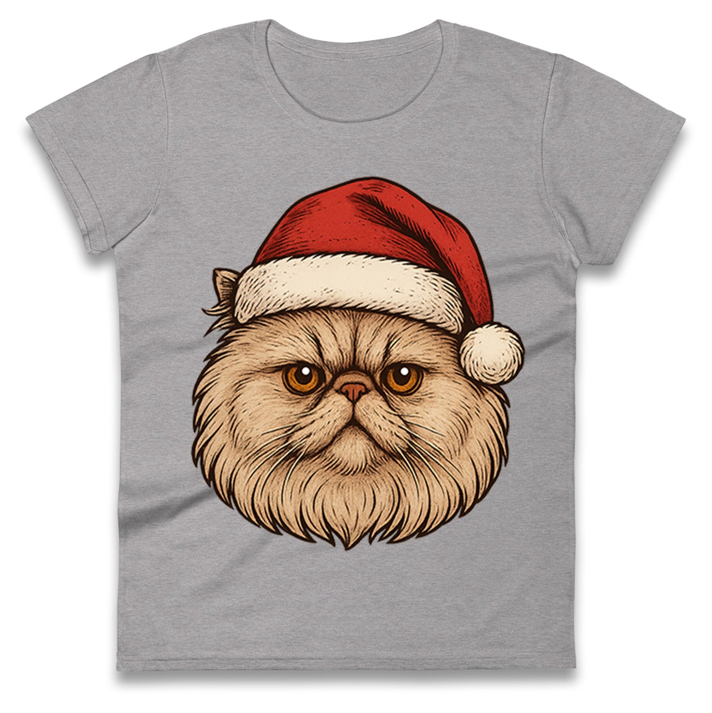 Persian Cat Christmas Ladies T Shirt