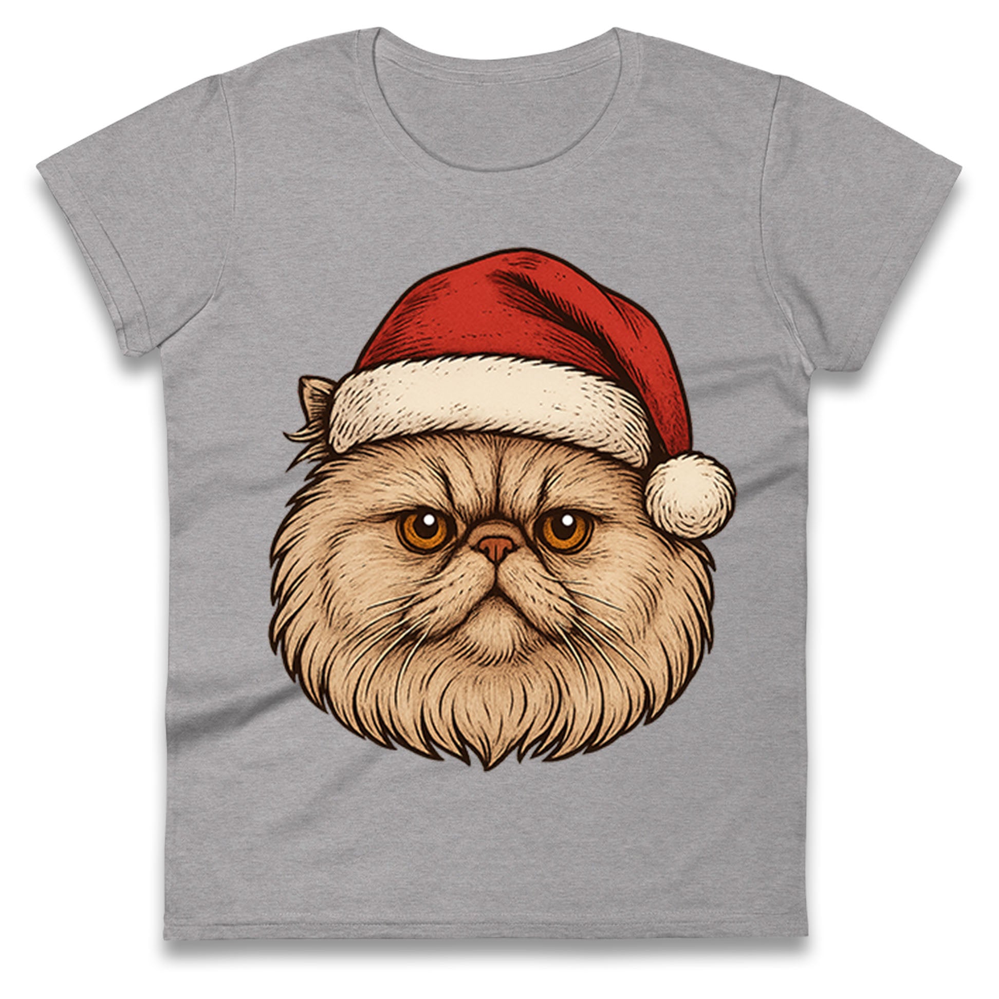 Persian Cat Christmas Ladies T Shirt