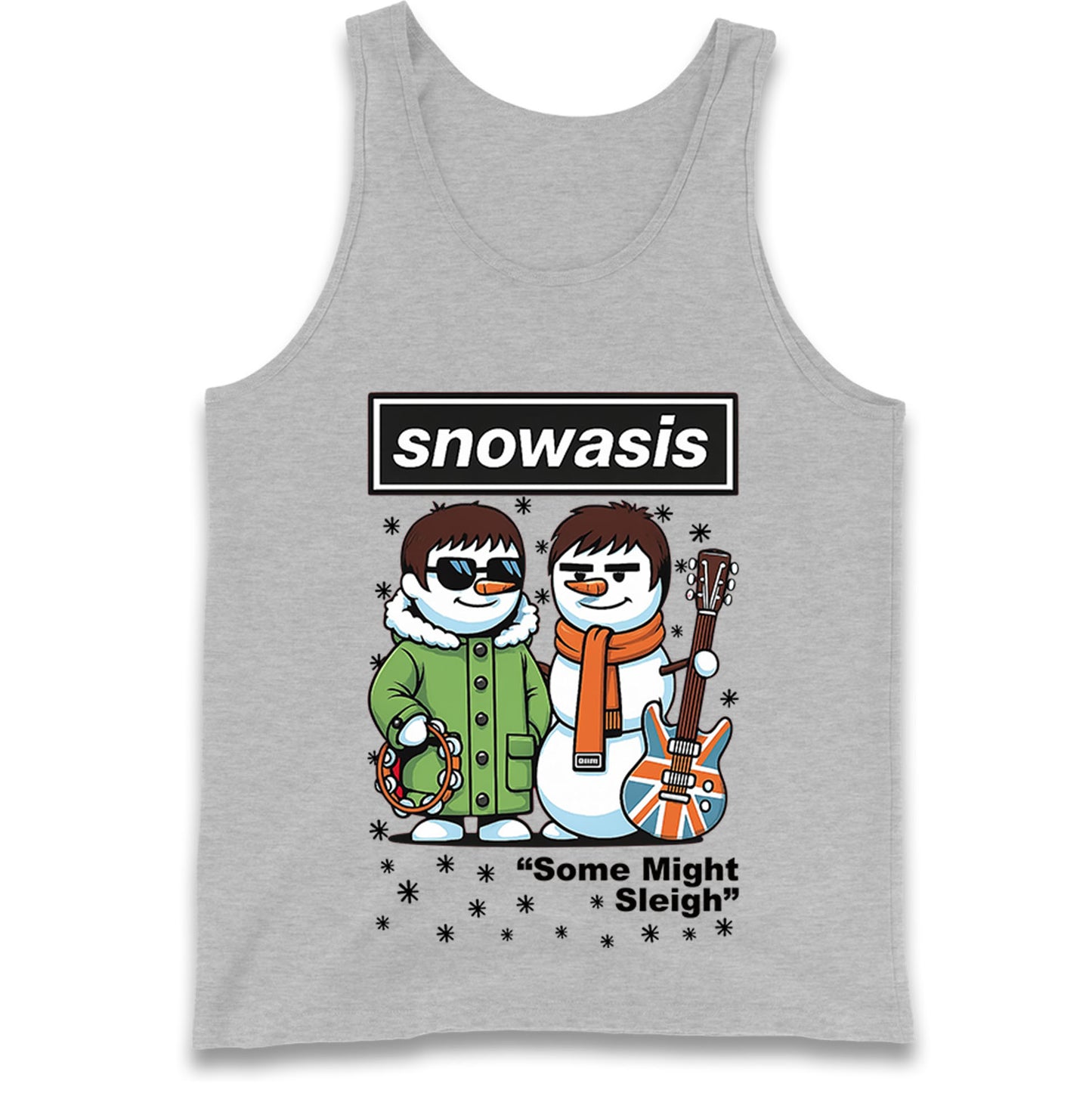 Funny Snowasis Might Sleigh Xmas Music Band  Tank Top