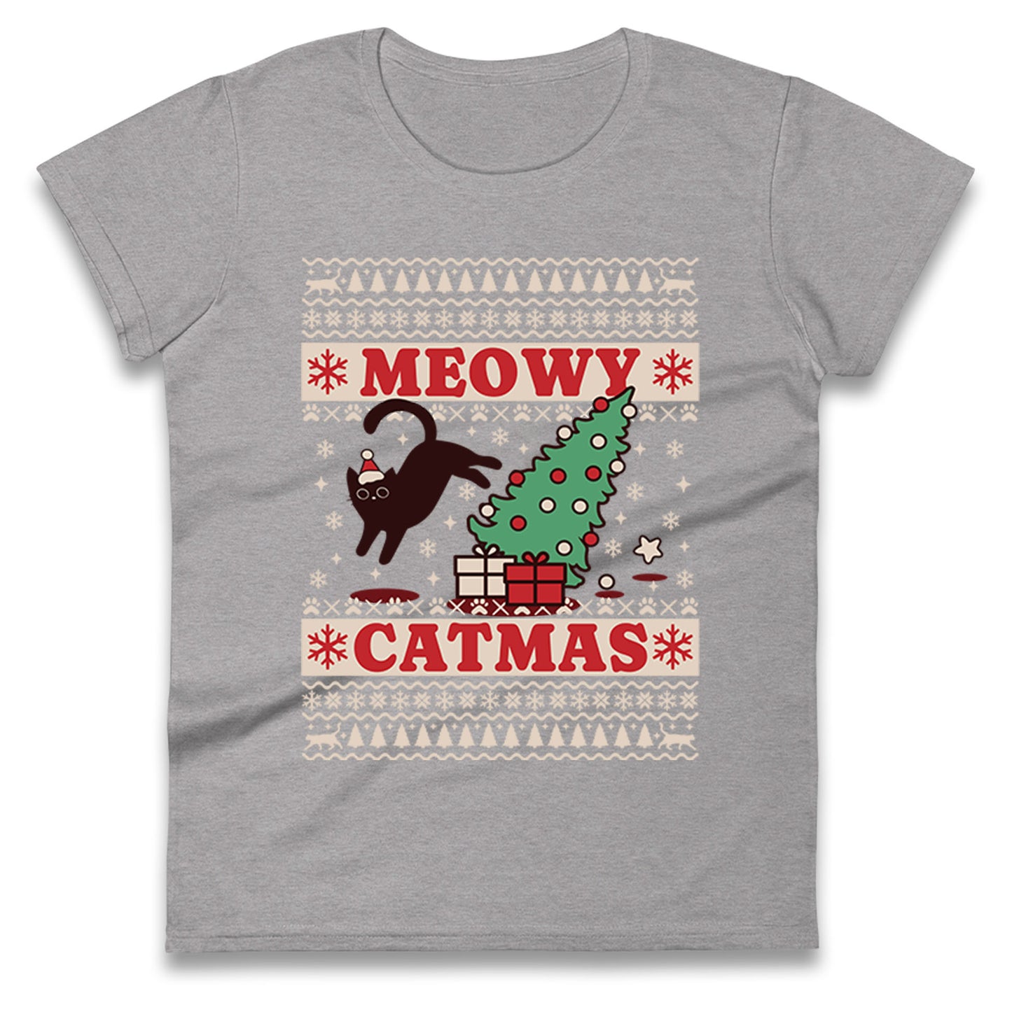 Christmas Cat Ladies T Shirt