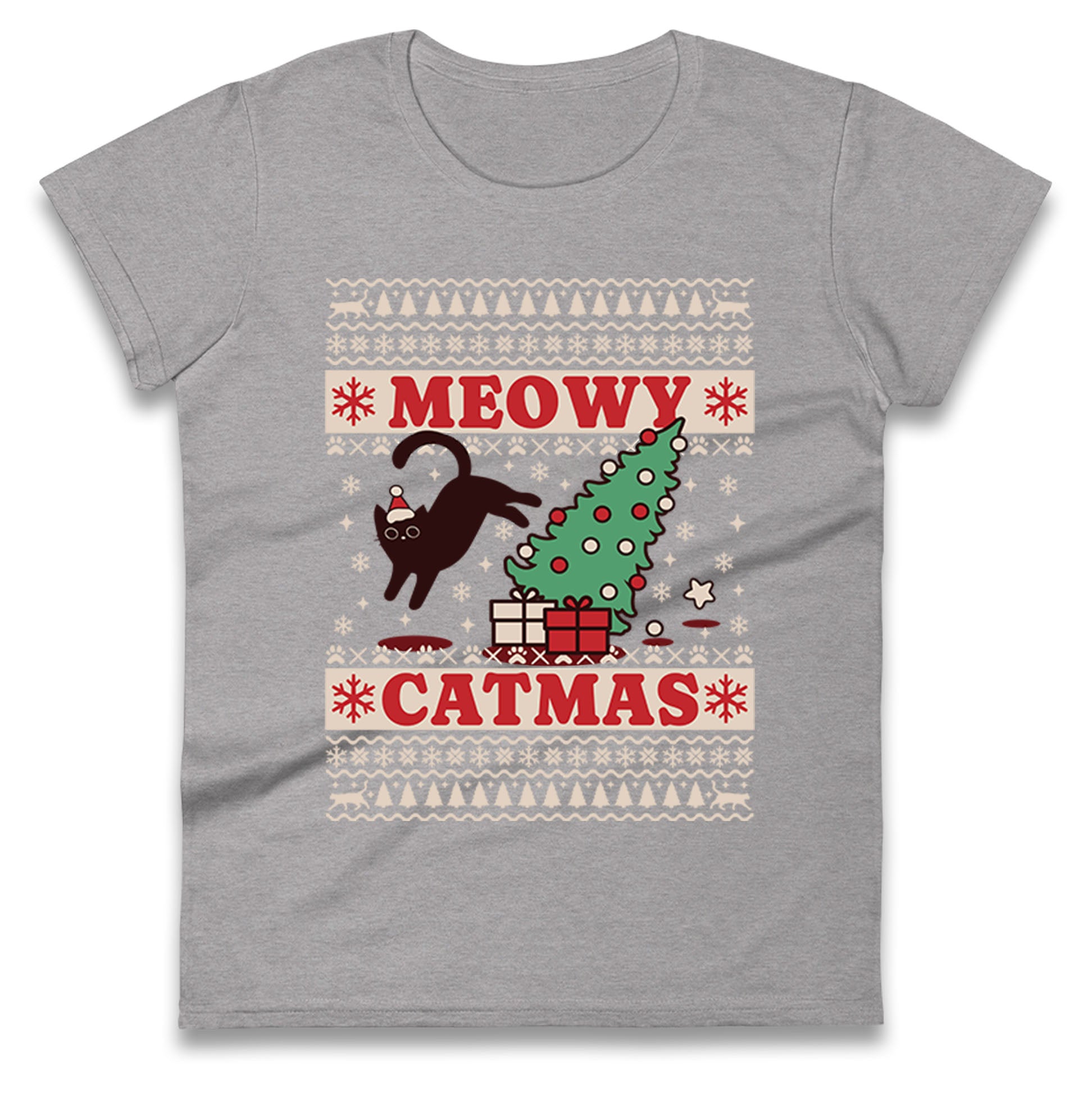 Christmas Cat Ladies T Shirt