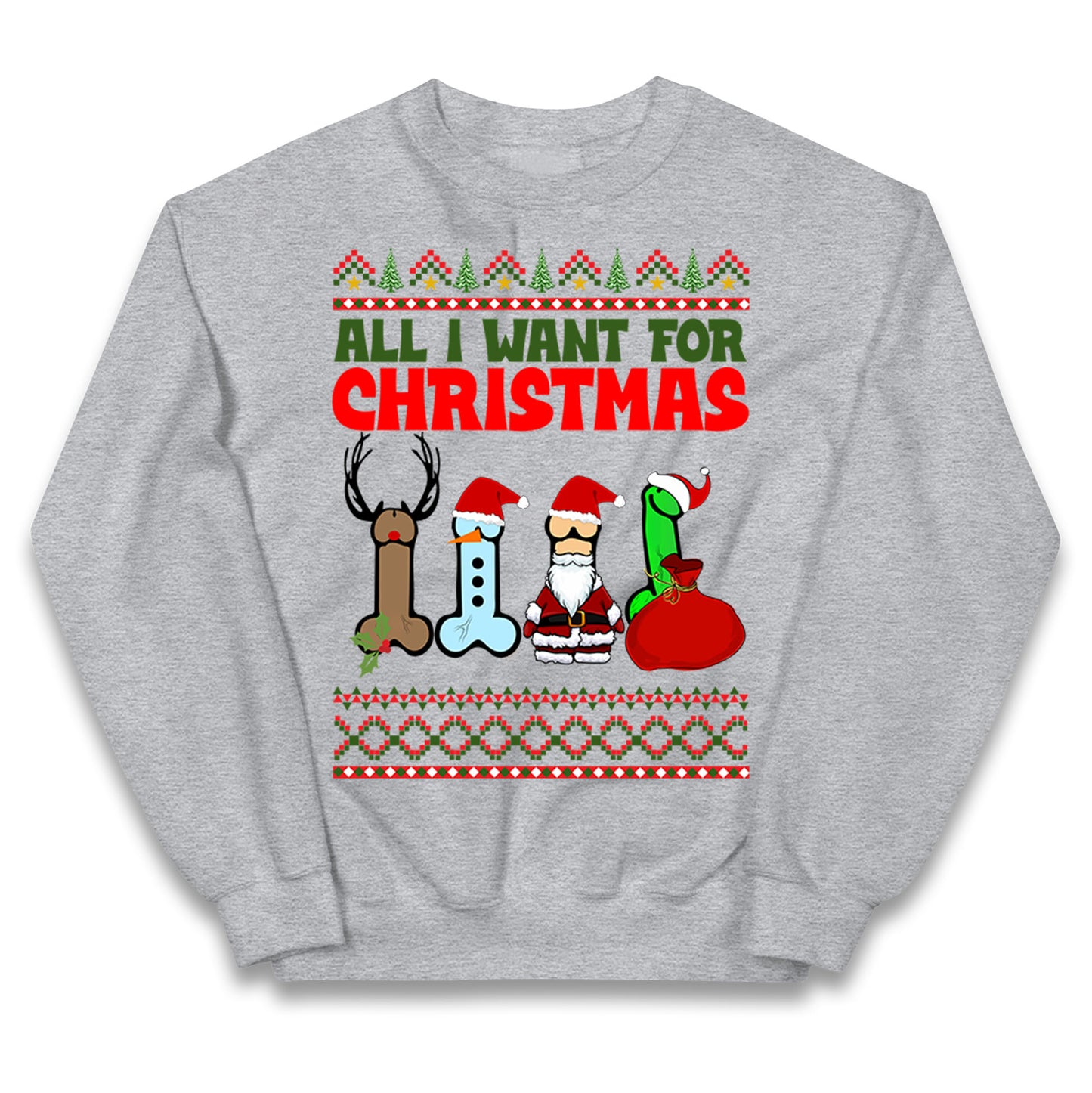 All I Want For Christmas Funny Adults Joke Jumper