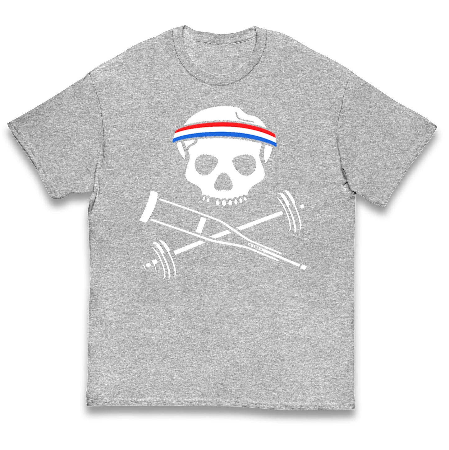 Johnny Knoxville Crutch Barbell and Bones Kids T Shirt 