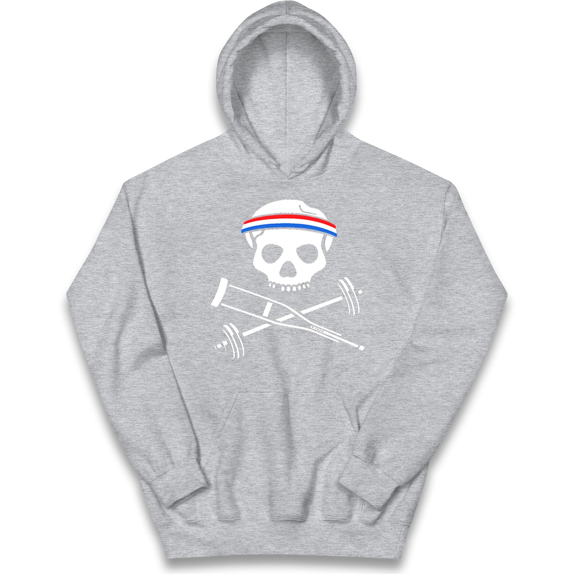 Johnny Knoxville Crutch Barbell and Bones Kids Hoodie