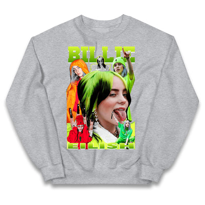 Billie Eilish Green Kids Jumper