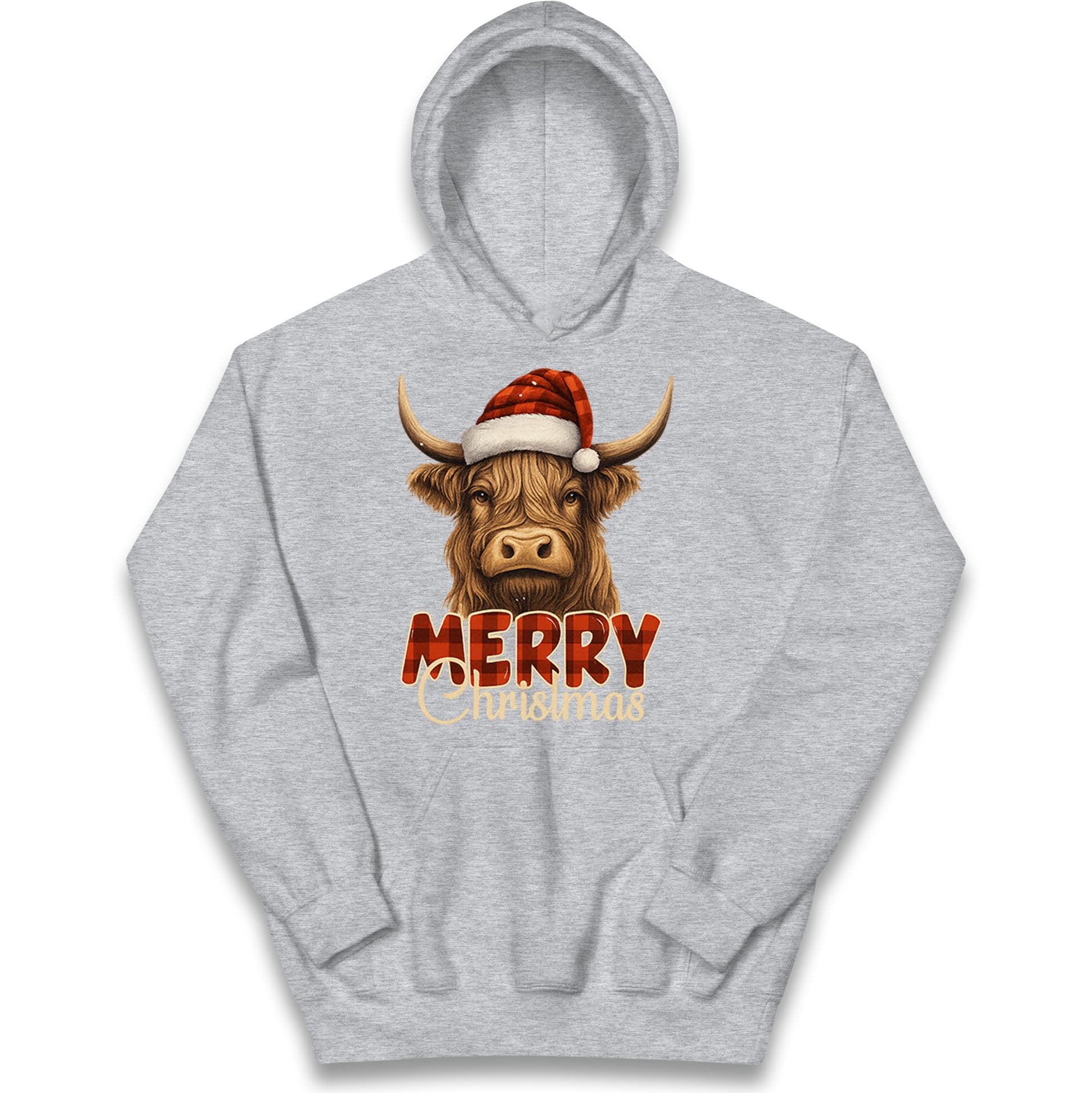 Highland Cow Christmas Kids Hoodie