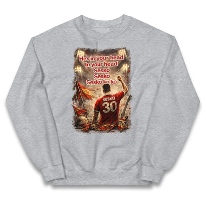 He's in Your Head in Your Head Sesko Sesko Sesko ko ko Kids Jumper