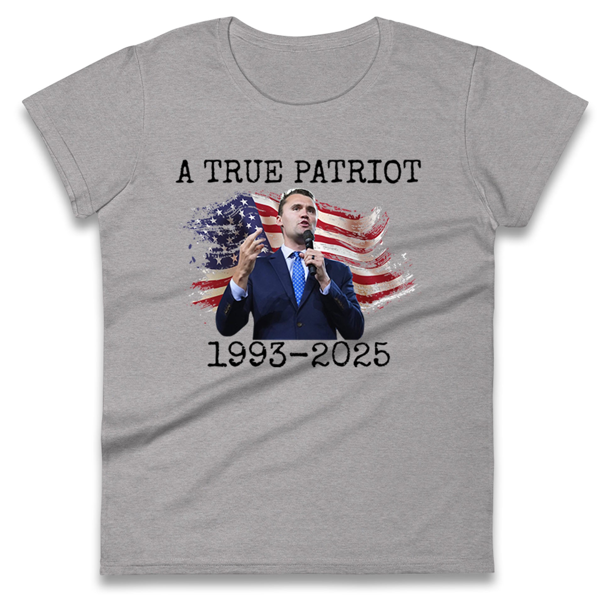 Charlie Kirk Tribute Ladies T Shirt