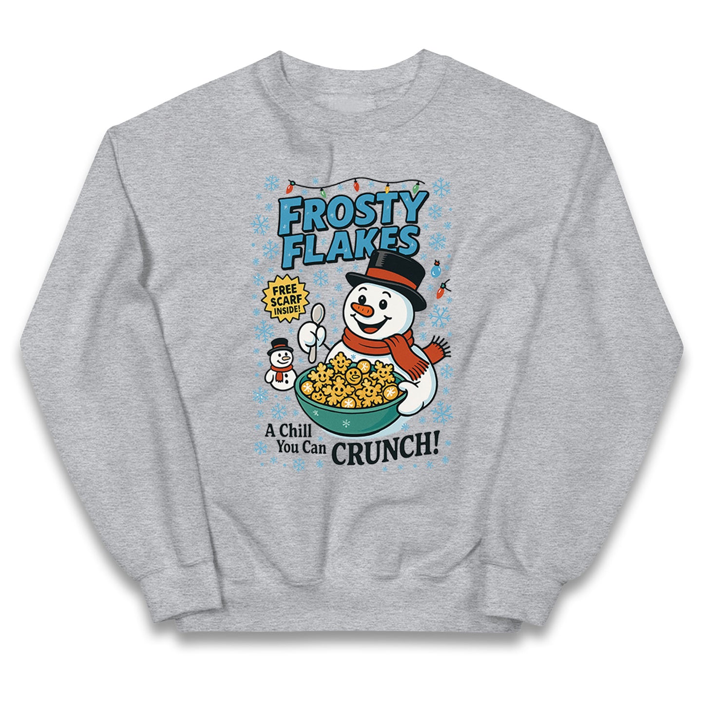 Frosty Flakes Snowman Christmas Kids Jumper