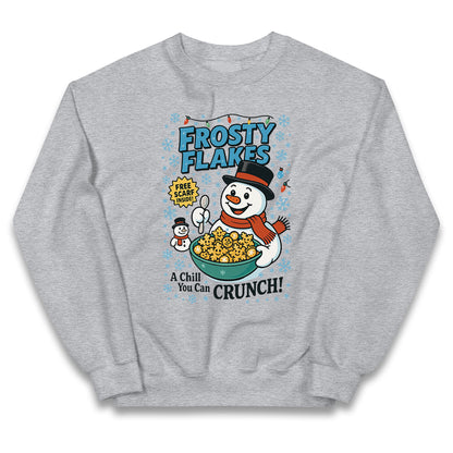 Frosty Flakes Snowman Christmas Kids Jumper