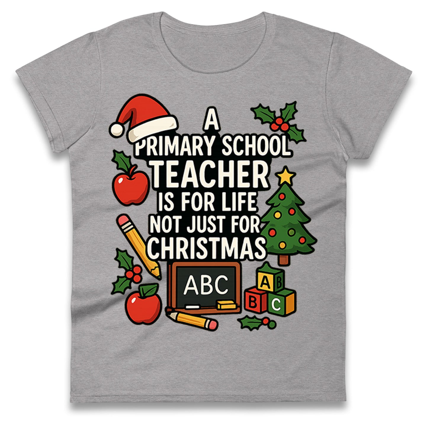 Primary School Teacher Christmas Ladies T Shirt