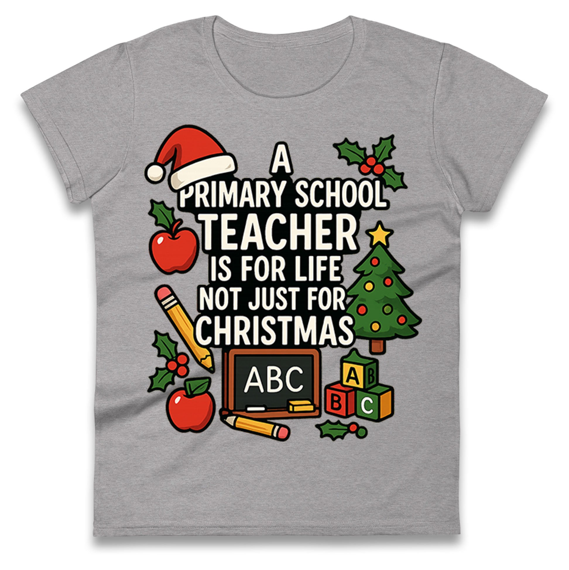 Primary School Teacher Christmas Ladies T Shirt