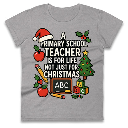 Primary School Teacher Christmas Ladies T Shirt
