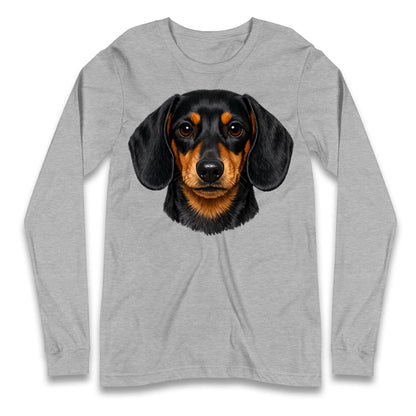Dachshund Dog Face Longsleeve T Shirt