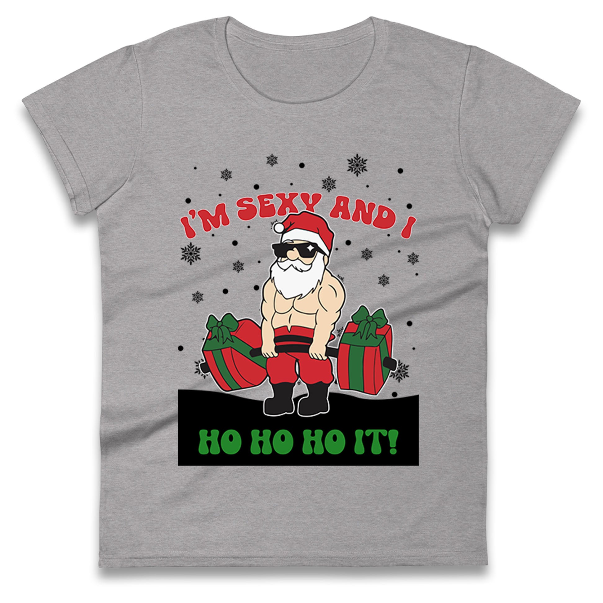 Santa Claus Ho Ho Ho Ladies T Shirt