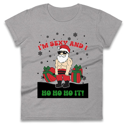 Santa Claus Ho Ho Ho Ladies T Shirt
