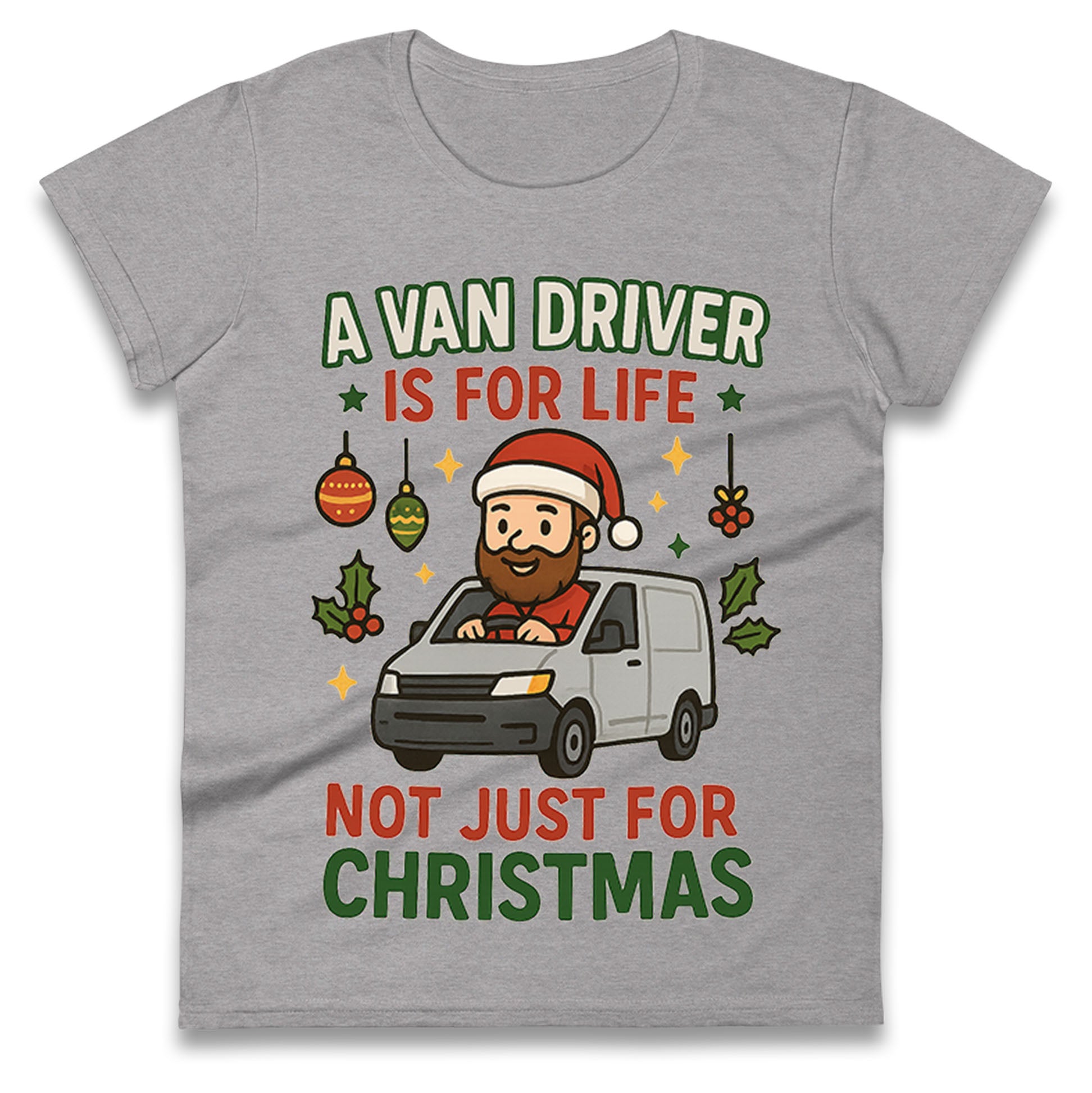 Van Driver Christmas Ladies T Shirt