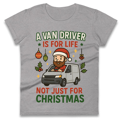 Van Driver Christmas Ladies T Shirt