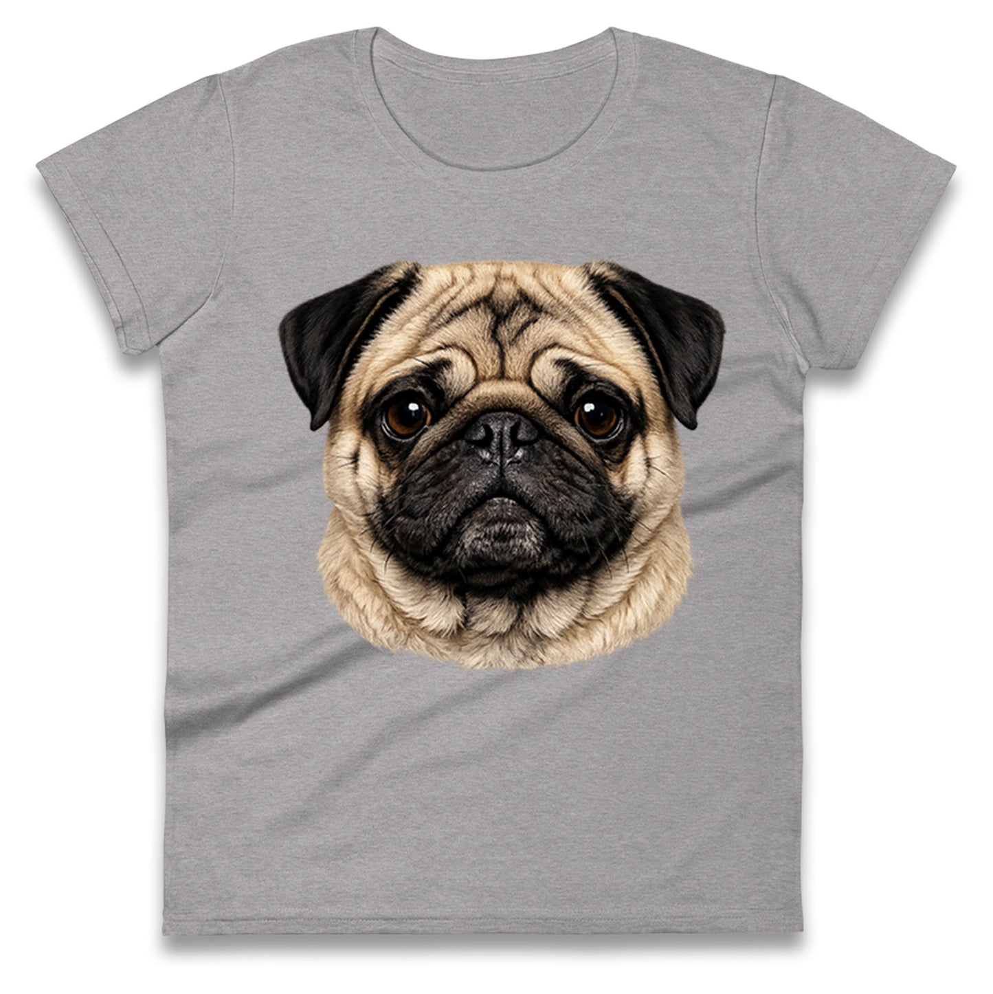 Pug Dog Face Ladies T Shirt