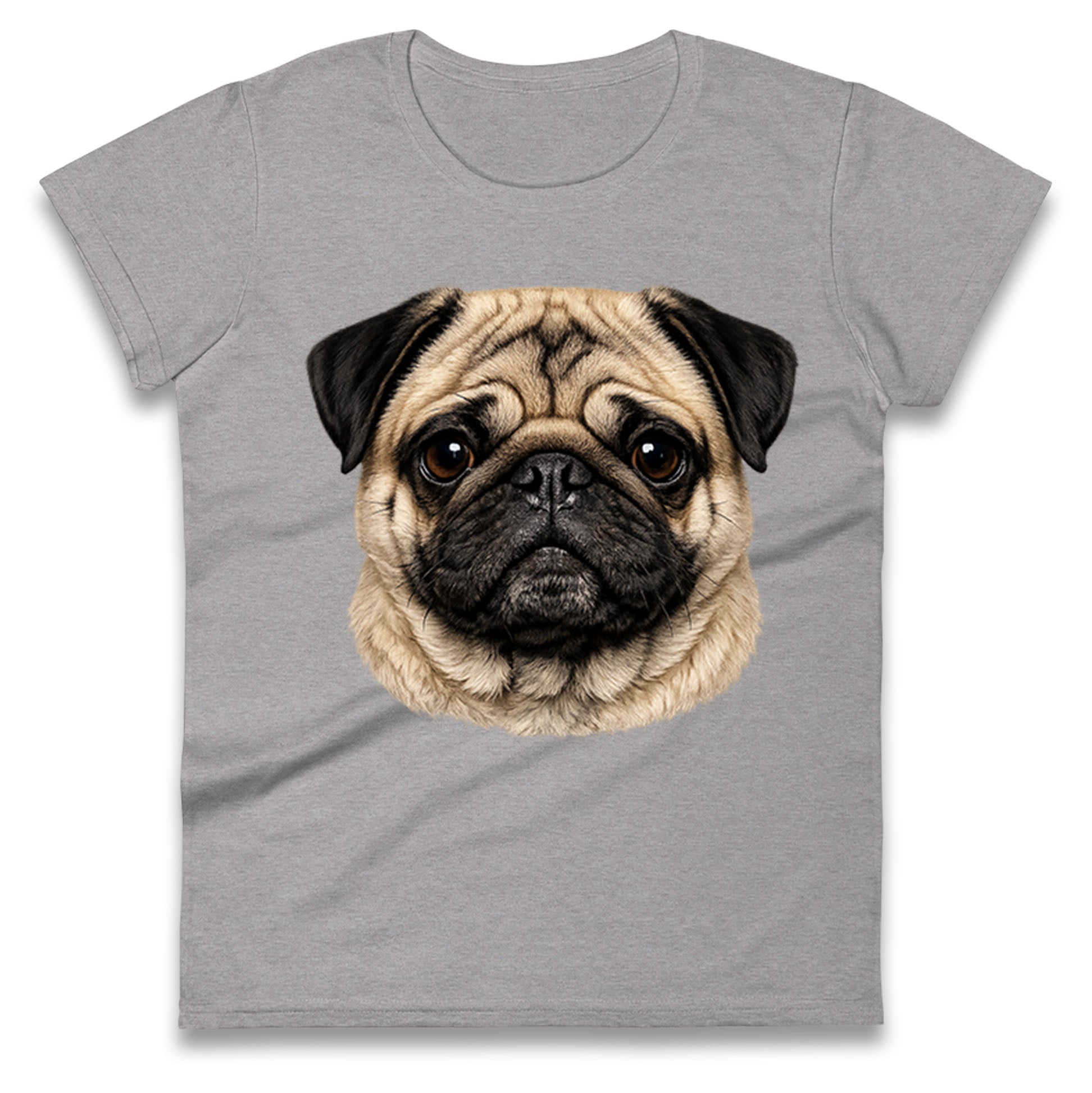 Pug Dog Face Ladies T Shirt