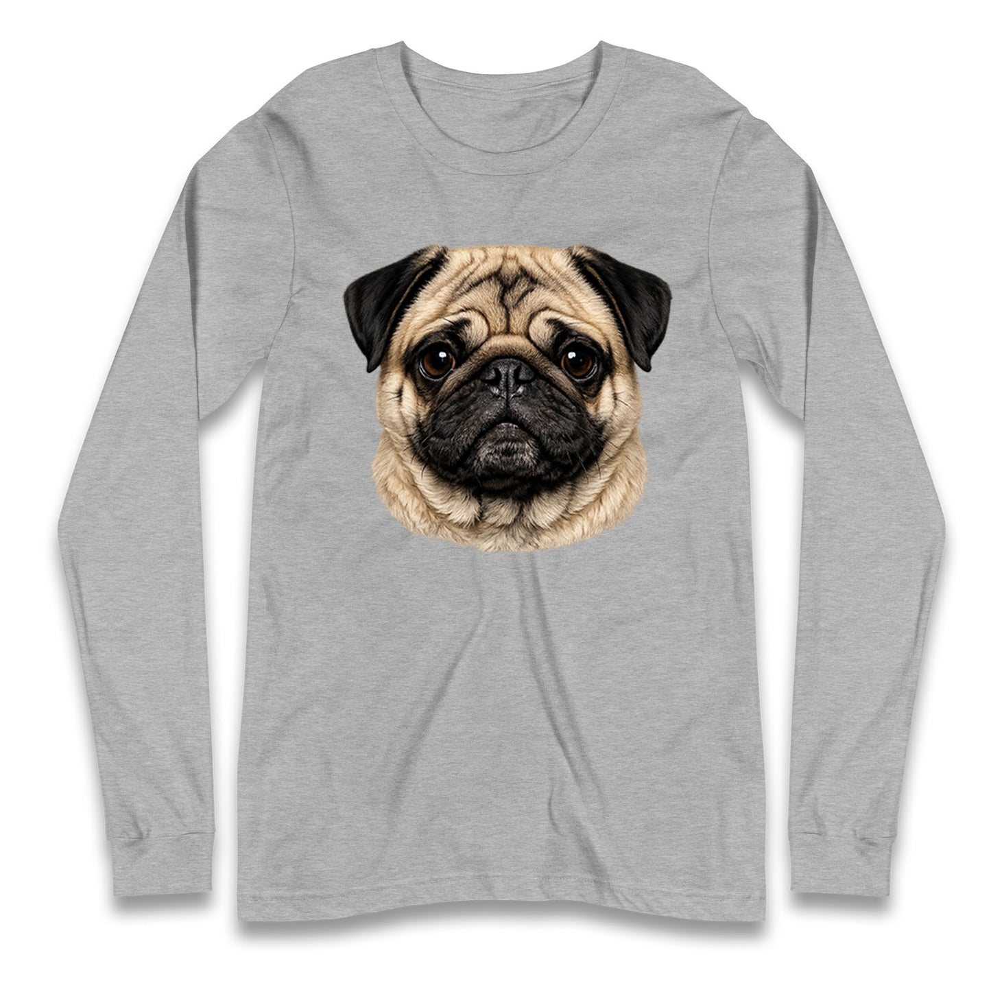 Pug Dog Face Longsleeve T Shirt