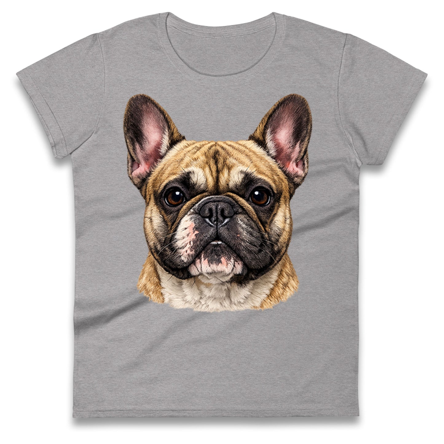 French Bulldog Face Ladies T Shirt