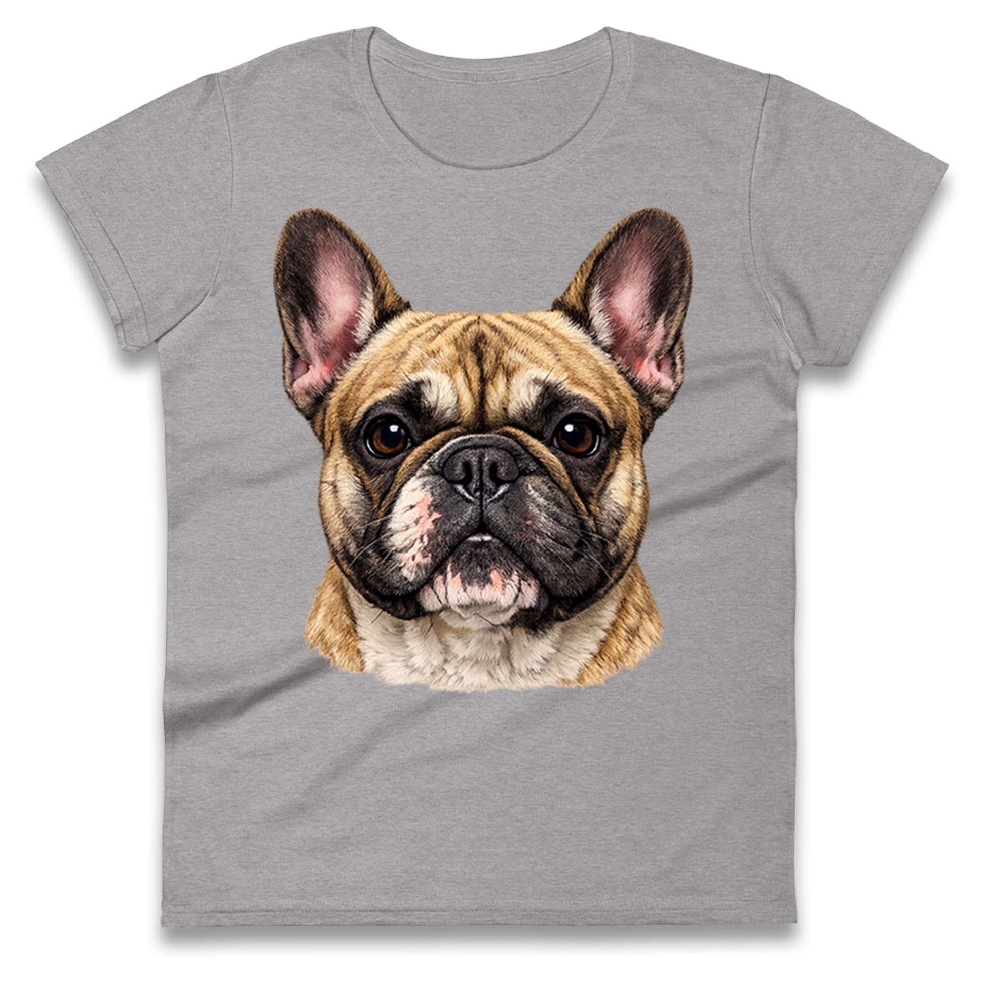 French Bulldog Face Ladies T Shirt