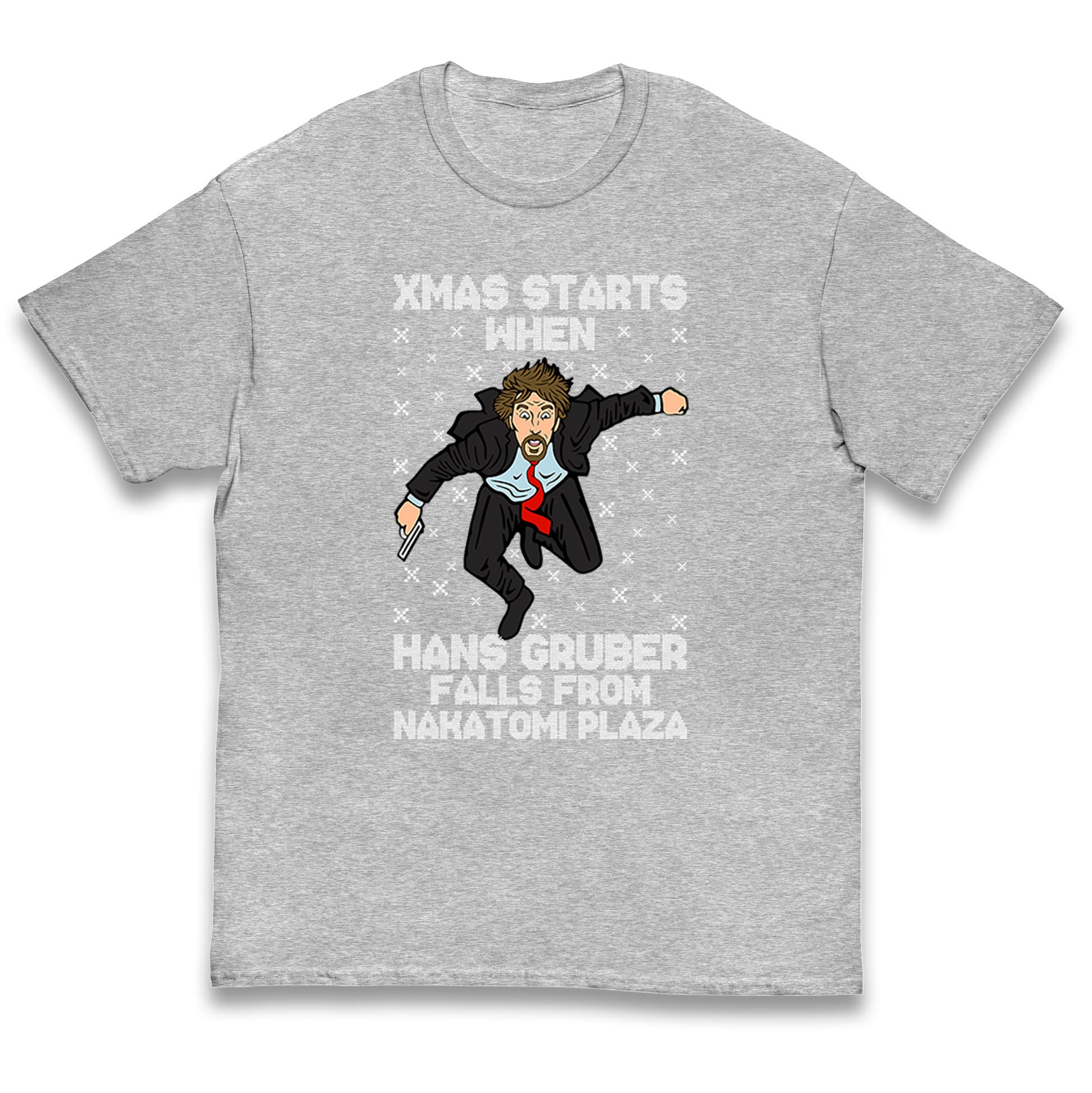 hans gruber falling t shirt