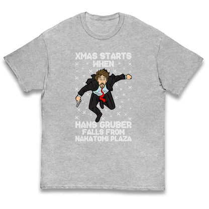 hans gruber falling t shirt