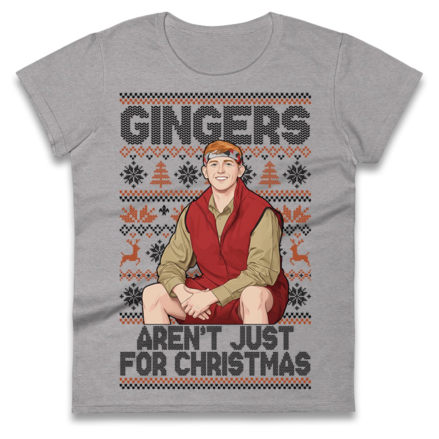 Angry Ginge Xmas Ladies T Shirt 