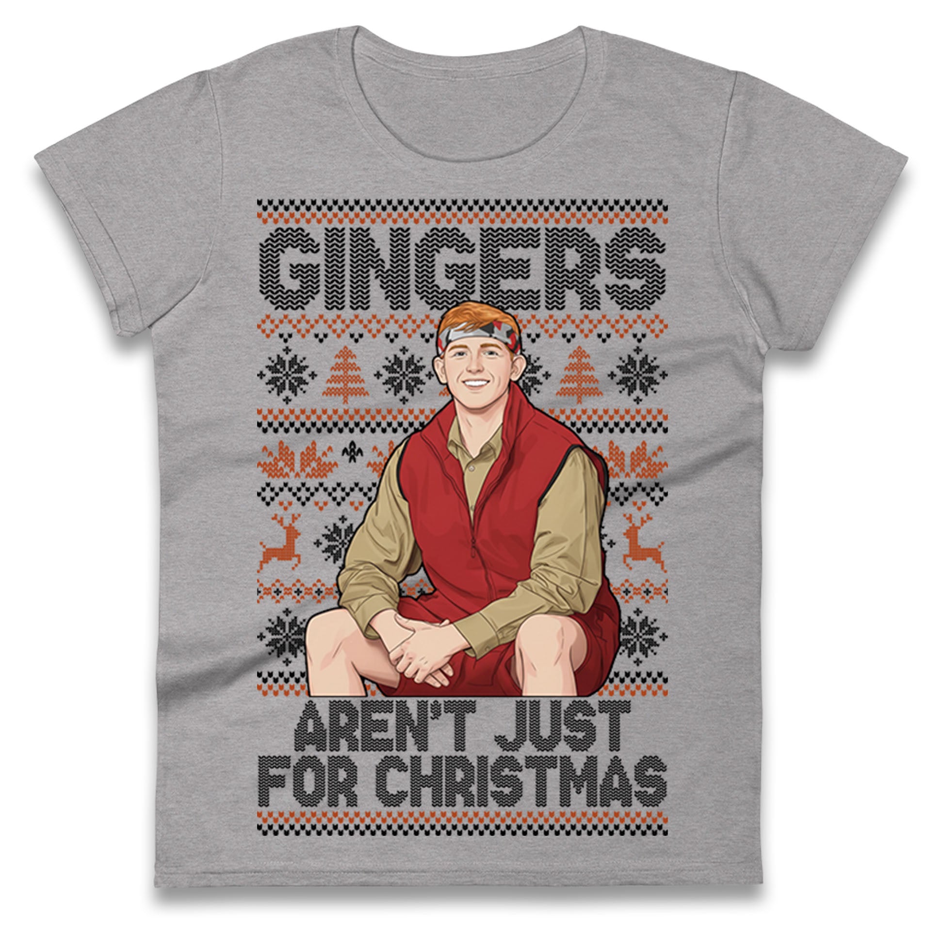 Angry Ginge Xmas Ladies T Shirt 