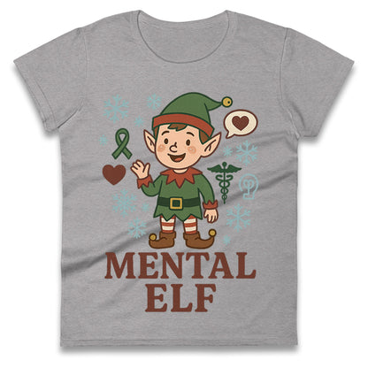 Mental Health Christmas Ladies T Shirt