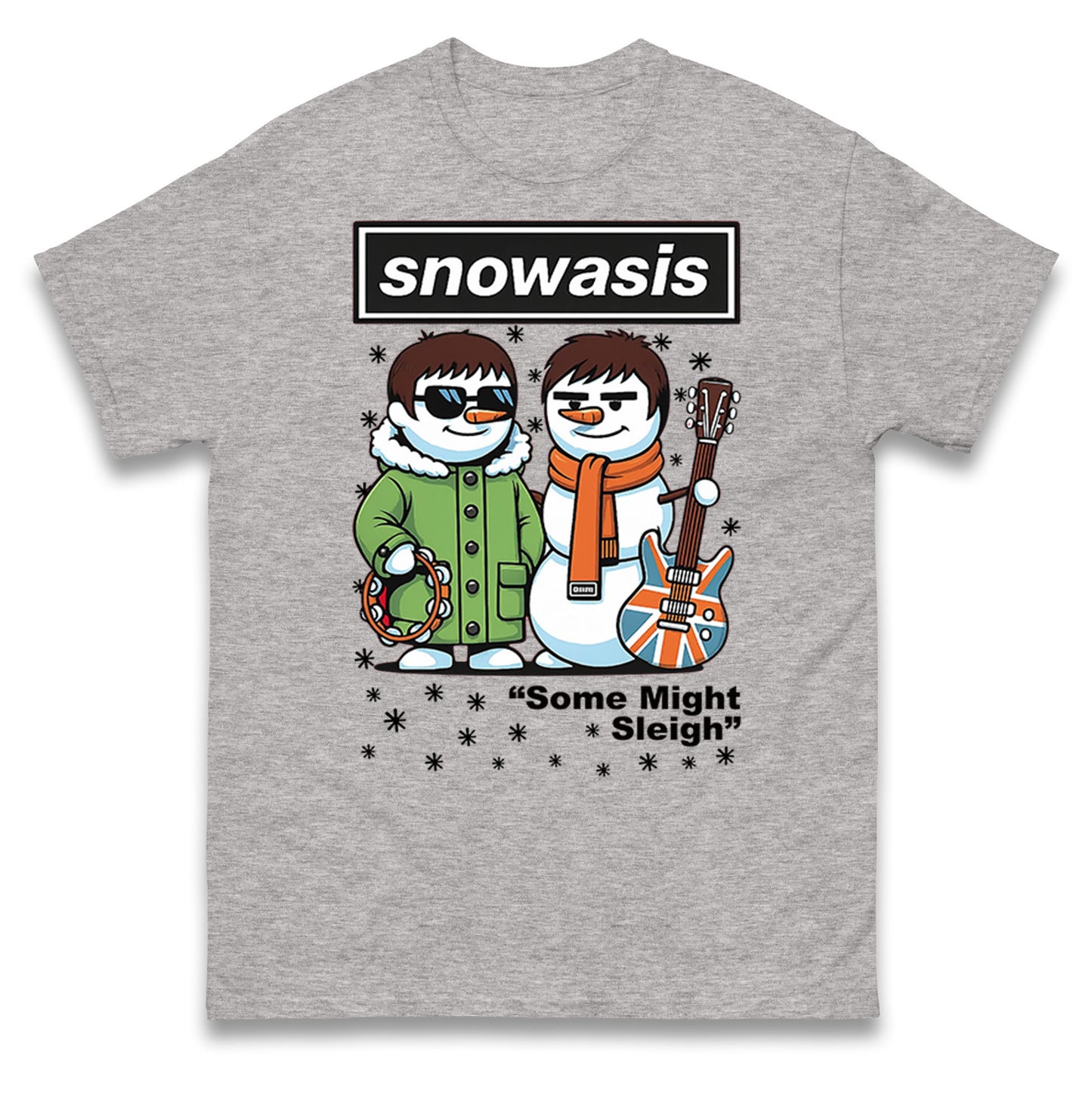 Funny Snowasis Might Sleigh Xmas Music Band  T Shirt
